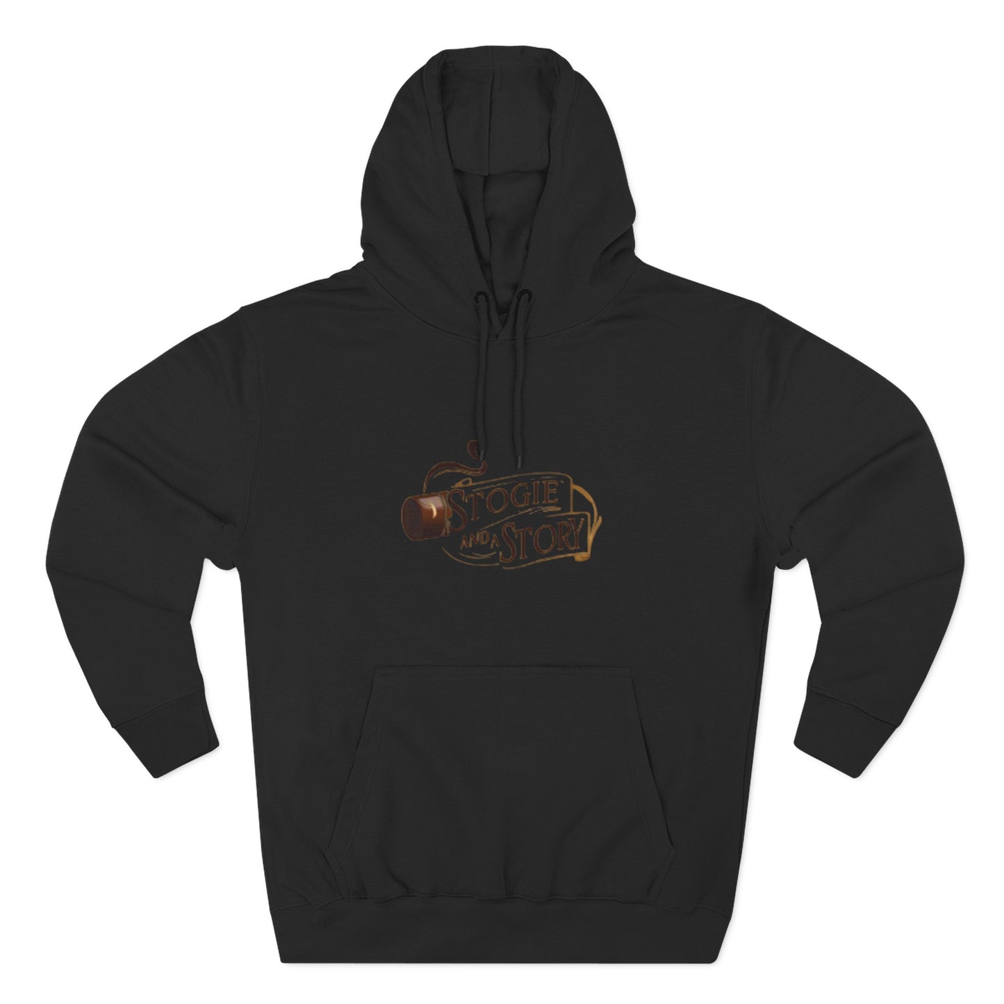 Cozy Fleece Hoodie with Stogie and Story Design, Unique Gift for Smokers, Fall Fashion, Casual Wear, Perfect for Relaxing Evenings