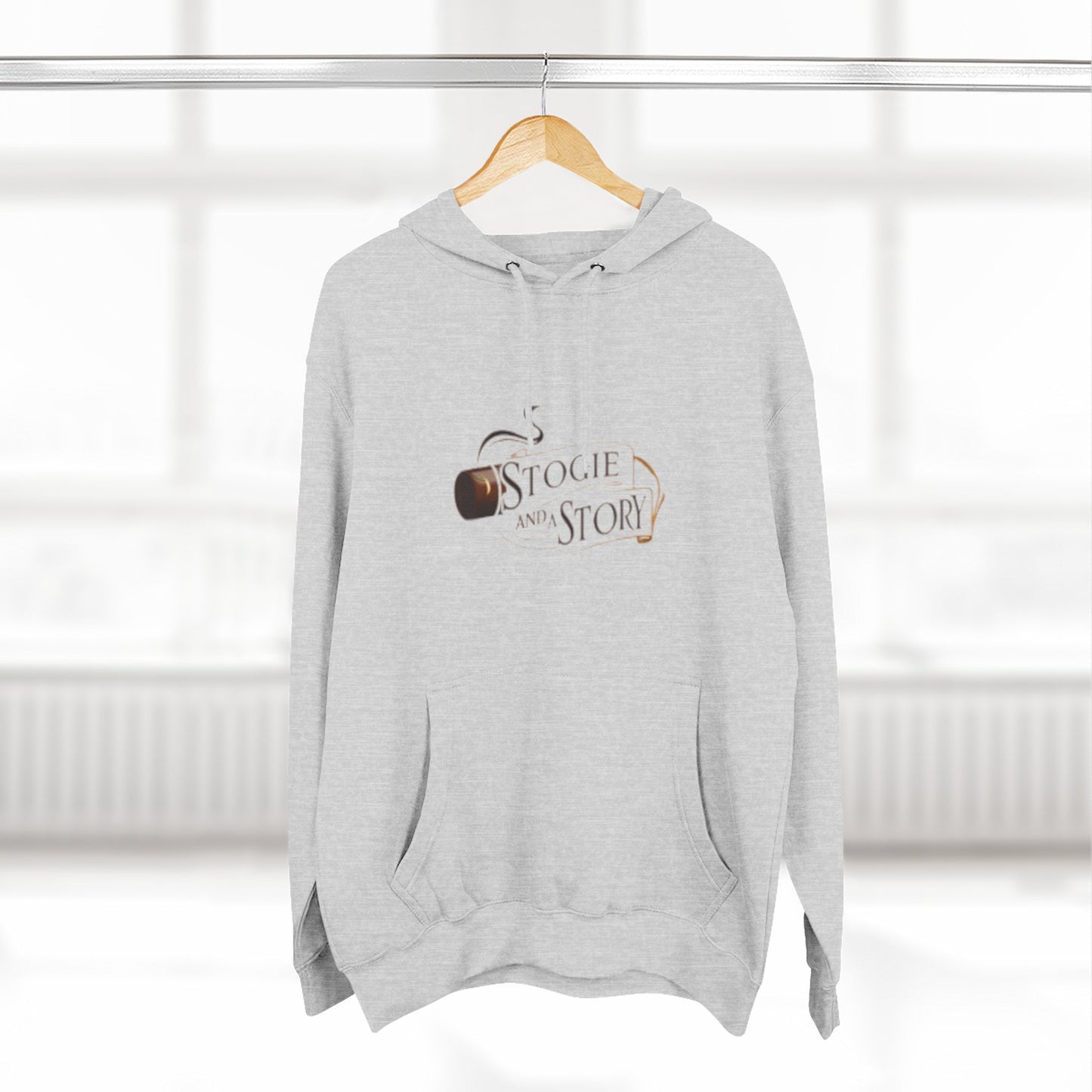 Cozy Fleece Hoodie with Stogie and Story Design, Unique Gift for Smokers, Fall Fashion, Casual Wear, Perfect for Relaxing Evenings