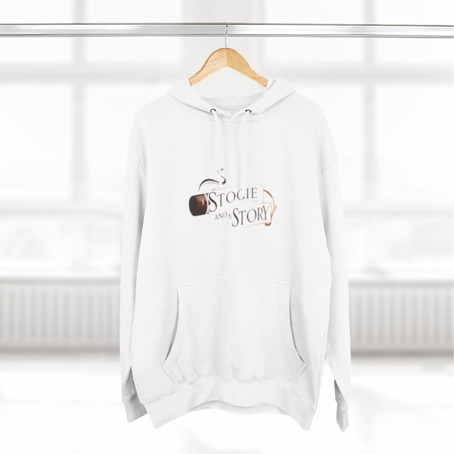 Cozy Fleece Hoodie with Stogie and Story Design, Unique Gift for Smokers, Fall Fashion, Casual Wear, Perfect for Relaxing Evenings