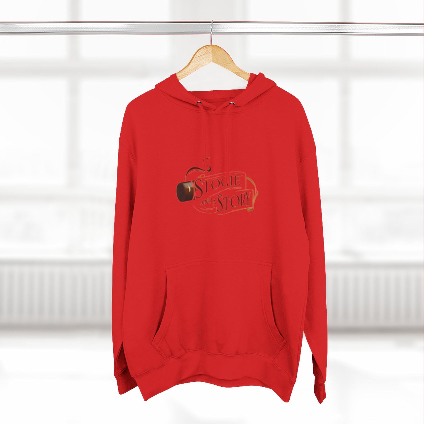 Cozy Fleece Hoodie with Stogie and Story Design, Unique Gift for Smokers, Fall Fashion, Casual Wear, Perfect for Relaxing Evenings