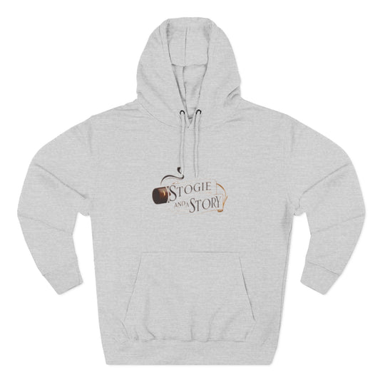 Cozy Fleece Hoodie with Stogie and Story Design, Unique Gift for Smokers, Fall Fashion, Casual Wear, Perfect for Relaxing Evenings