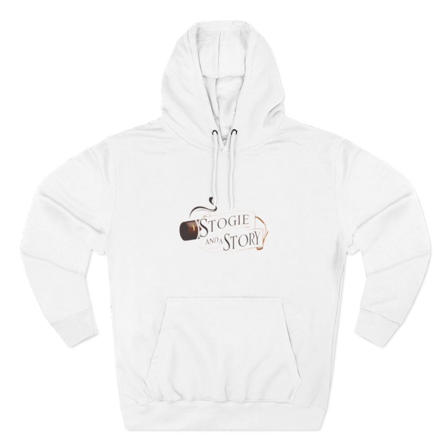 Cozy Fleece Hoodie with Stogie and Story Design, Unique Gift for Smokers, Fall Fashion, Casual Wear, Perfect for Relaxing Evenings